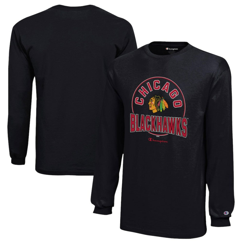 Chicago Blackhawks Champion Youth Long-Sleeve Jersey T-Shirt -  NHL T-shirts