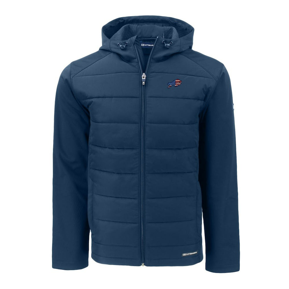 Buffalo Bills Cutter & Buck Americana Evoke Hybrid Eco Softshell Recycled Full-Zip Hooded Jacket | NFL New