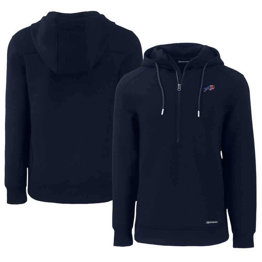 Buffalo Bills Cutter & Buck Americana Roam Eco Half-Zip Recycled Pullover Hoodie | NFL Online