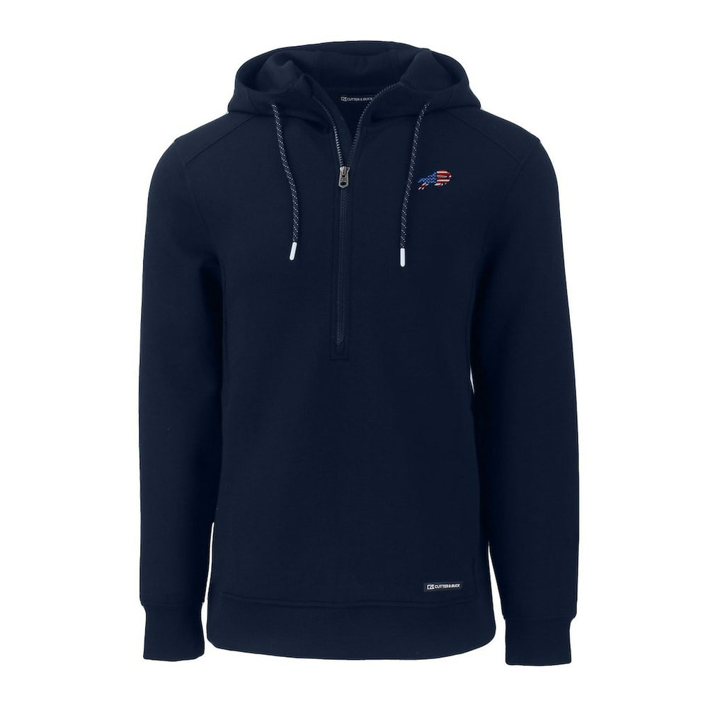 Buffalo Bills Cutter & Buck Americana Roam Eco Half-Zip Recycled Pullover Hoodie | NFL Online