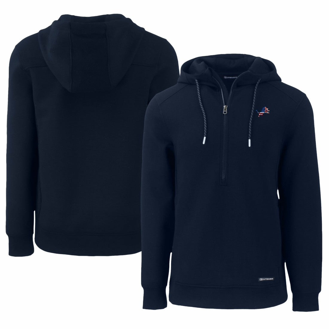 Detroit Lions Cutter & Buck Americana Roam Eco Half-Zip Recycled Pullover Hoodie | NFL New
