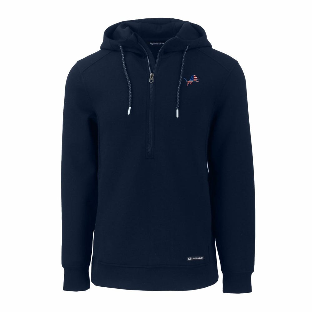 Detroit Lions Cutter & Buck Americana Roam Eco Half-Zip Recycled Pullover Hoodie | NFL New