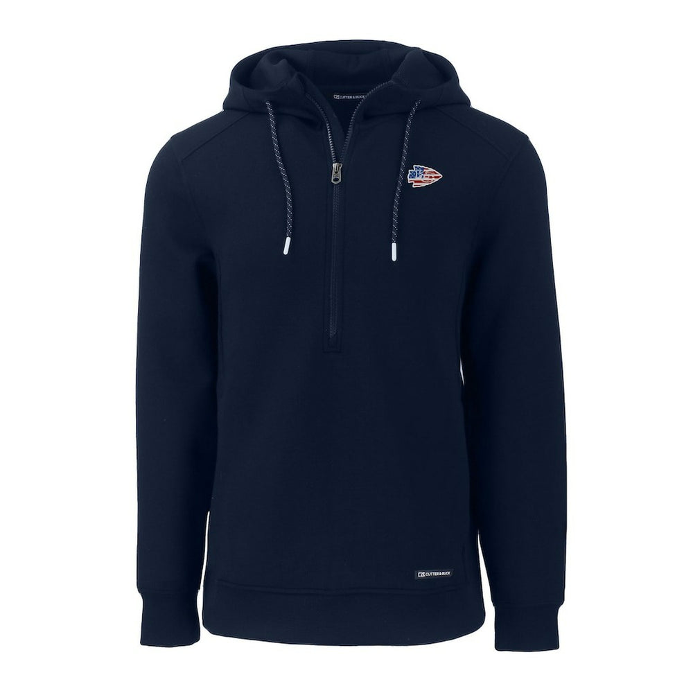 Kansas City Chiefs Cutter & Buck Americana Roam Eco Half-Zip Recycled Pullover Hoodie | NFL Discount
