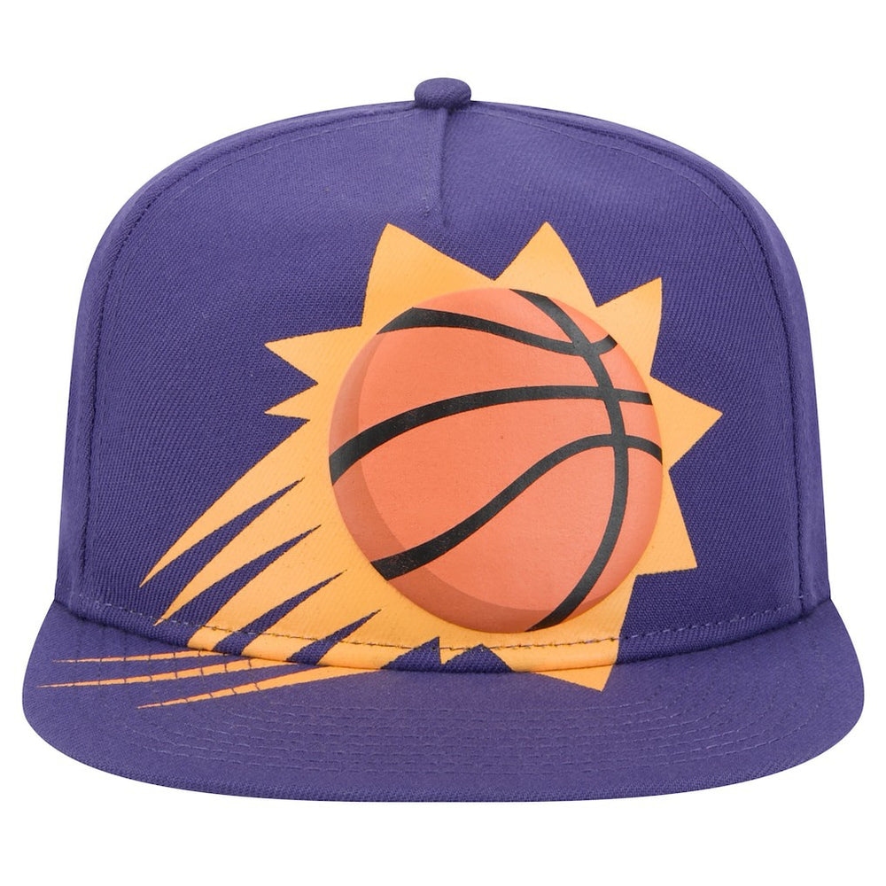 Purple Phoenix Suns Oversized Puff Print Logo Golfer Snapback Hat sale | NBA