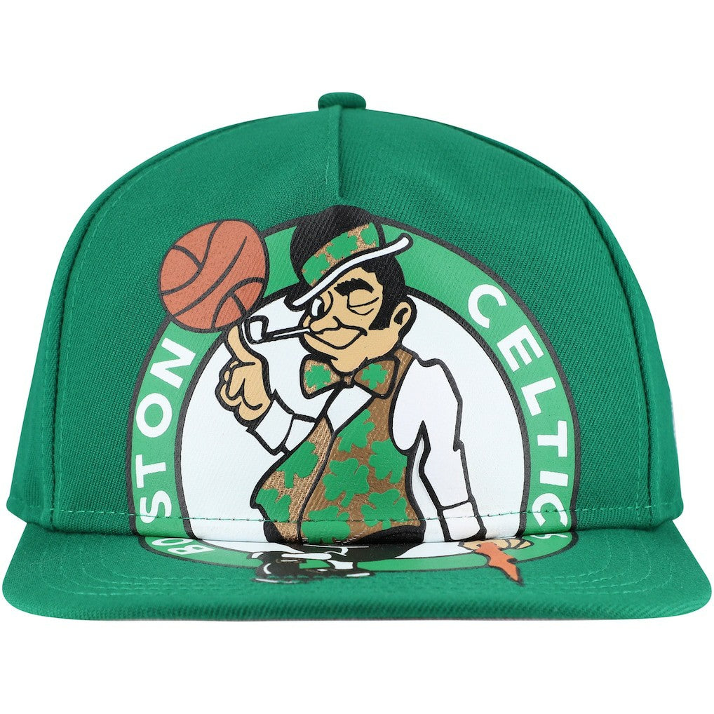 Kelly Green Boston Celtics Oversized Puff Print Logo Golfer Snapback Hat | NBA