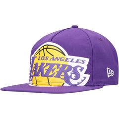 Purple Los Angeles Lakers Oversized Puff Print Logo Golfer Snapback Hat | NBA