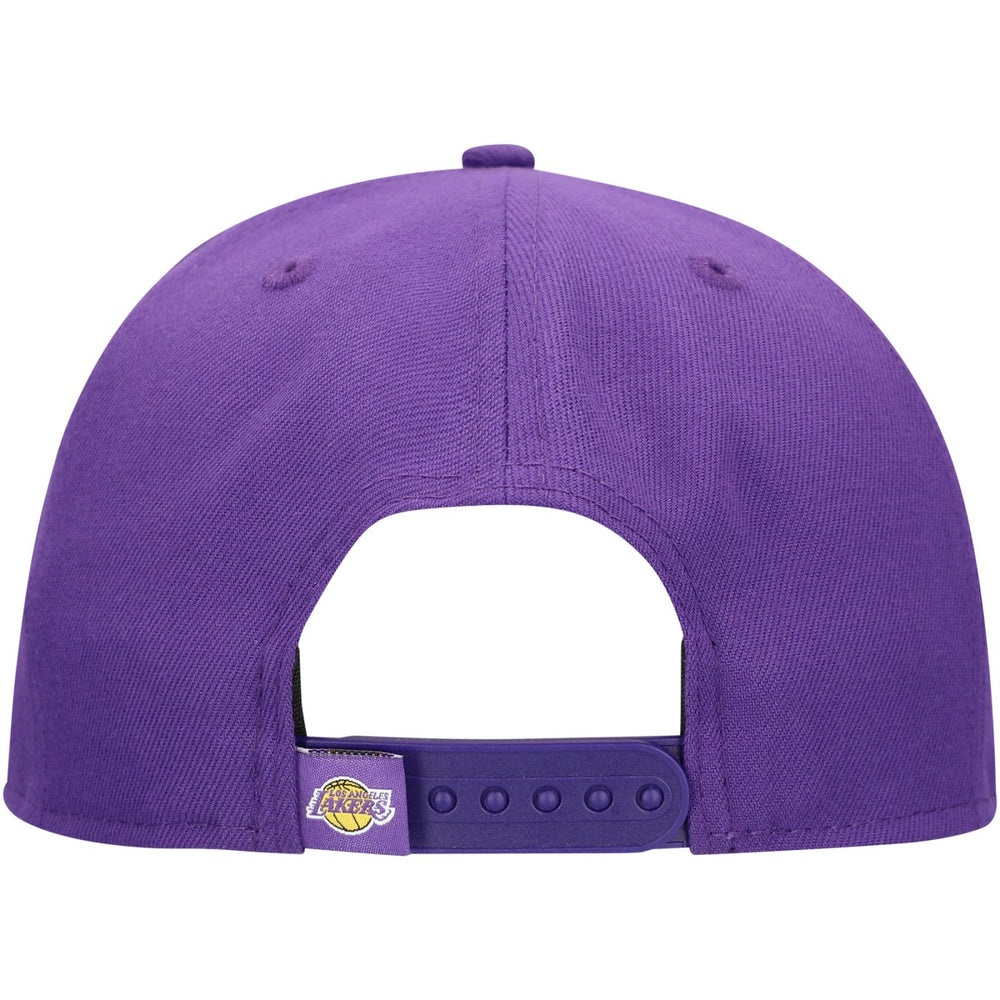Purple Los Angeles Lakers Oversized Puff Print Logo Golfer Snapback Hat | NBA