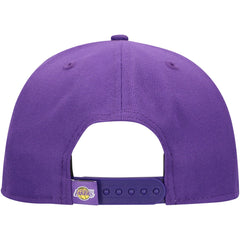 Purple Los Angeles Lakers Oversized Puff Print Logo Golfer Snapback Hat | NBA