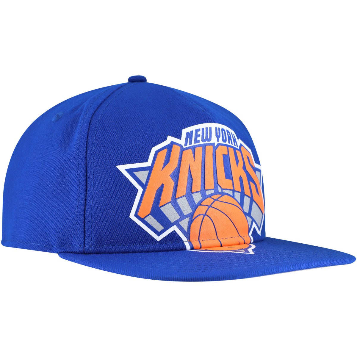Blue New York Knicks Oversized Puff Print Logo Golfer Snapback Hat | NBA