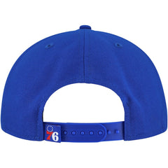 Royal Philadelphia 76ers Oversized Puff Print Logo Golfer Snapback Hat | NBA