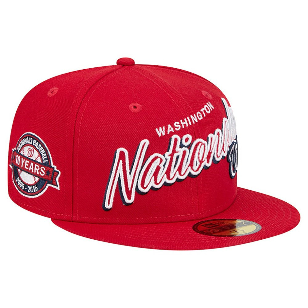 Washington Nationals New Era Script Sided 59FIFTY Fitted Hat - MLB Hats