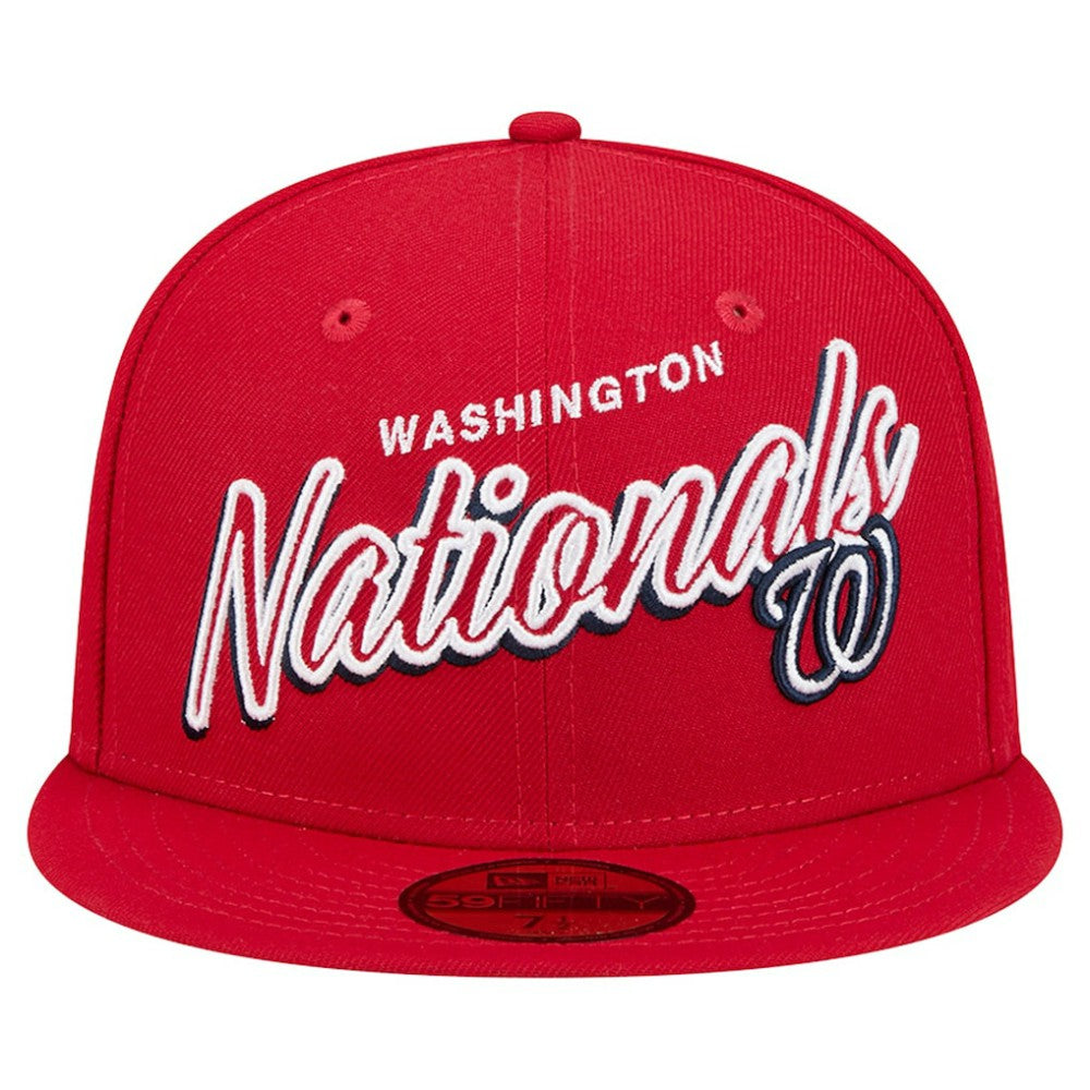 Washington Nationals New Era Script Sided 59FIFTY Fitted Hat - MLB Hats