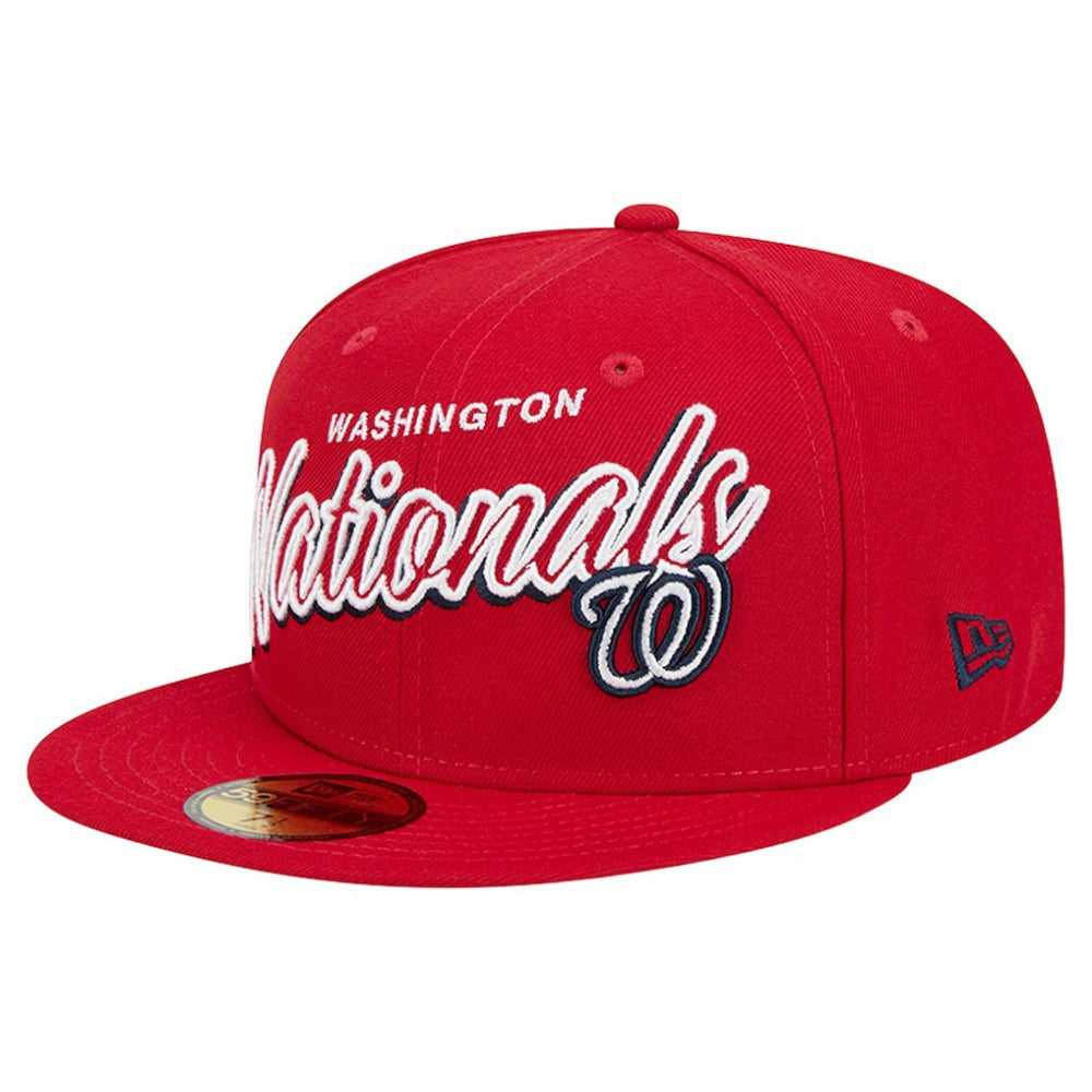 Washington Nationals New Era Script Sided 59FIFTY Fitted Hat - MLB Hats