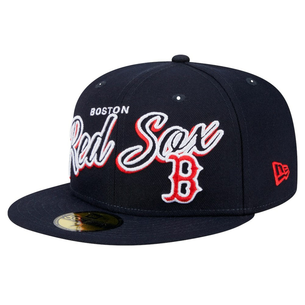 Boston Red Sox New Era Script Sided 59FIFTY Fitted Hat - MLB Hats