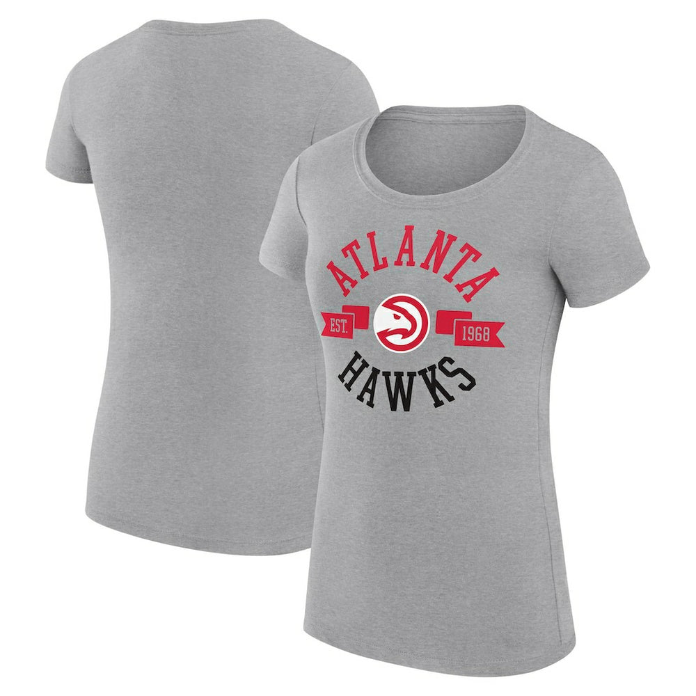 Heather Gray Atlanta Hawks G-III 4Her by Carl Banks Women's Super-Slim Fit Lightweight Large City Logo T-Shirt | NBA