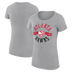 Heather Gray Atlanta Hawks G-III 4Her by Carl Banks Women's Super-Slim Fit Lightweight Large City Logo T-Shirt | NBA