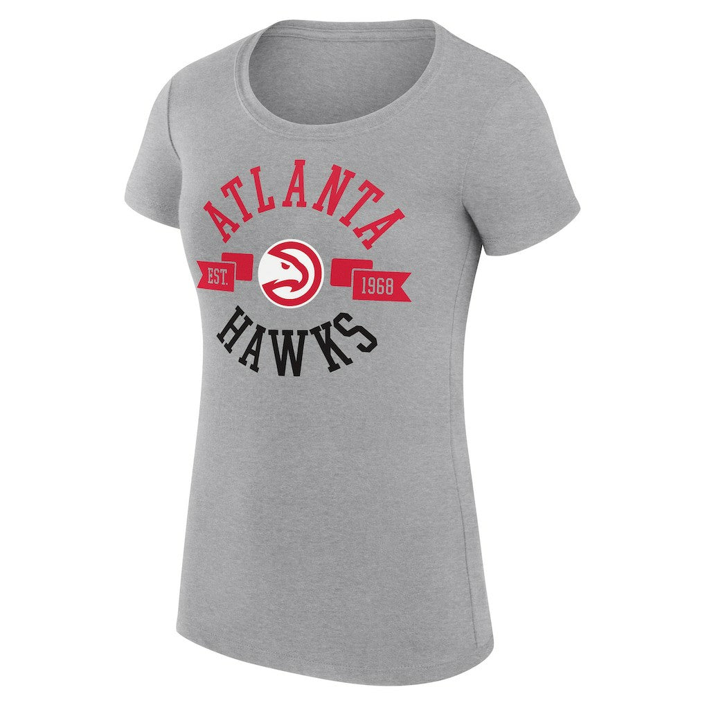 Heather Gray Atlanta Hawks G-III 4Her by Carl Banks Women's Super-Slim Fit Lightweight Large City Logo T-Shirt | NBA