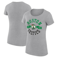 Heather Gray Boston Celtics G-III 4Her by Carl Banks Women's Super-Slim Fit Lightweight Large City Logo T-Shirt | NBA
