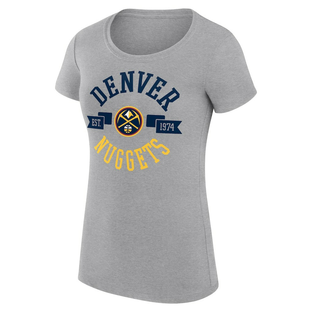 Heather Gray Denver Nuggets G-III 4Her by Carl Banks Women's Super-Slim Fit Lightweight Large City Logo T-Shirt sale | NBA