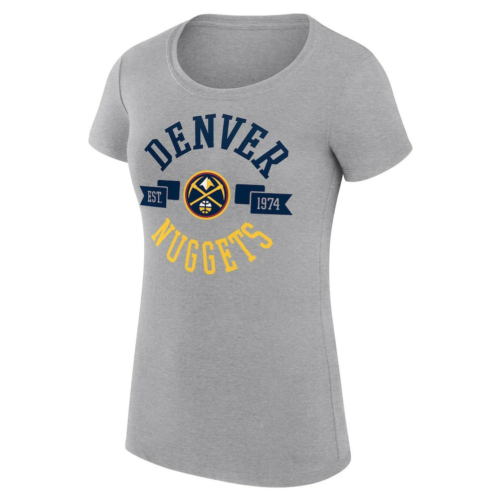 Heather Gray Denver Nuggets G-III 4Her by Carl Banks Women's Super-Slim Fit Lightweight Large City Logo T-Shirt sale | NBA