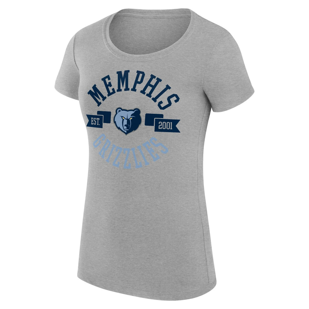 Heather Gray Memphis Grizzlies G-III 4Her by Carl Banks Women's Super-Slim Fit Lightweight Large City Logo T-Shirt | NBA