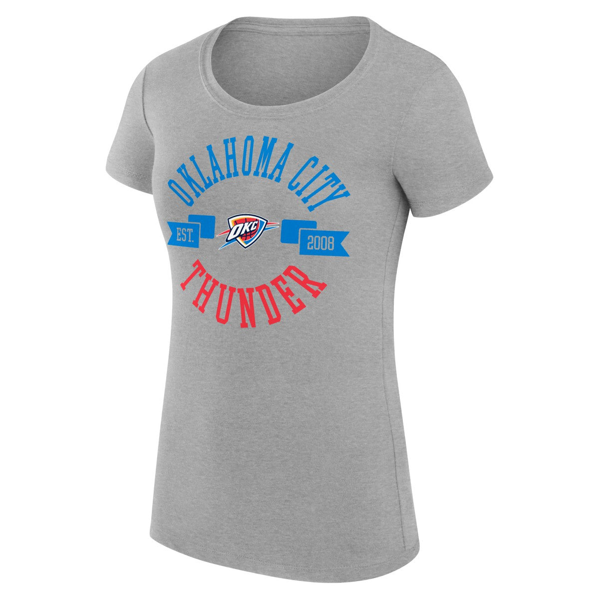 Heather Gray Oklahoma City Thunder G-III 4Her by Carl Banks Women's Super-Slim Fit Lightweight Large City Logo T-Shirt | NBA