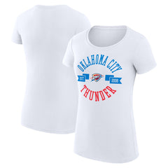 White Oklahoma City Thunder G-III 4Her by Carl Banks Women's Super-Slim Fit Lightweight Large City Logo T-Shirt | NBA