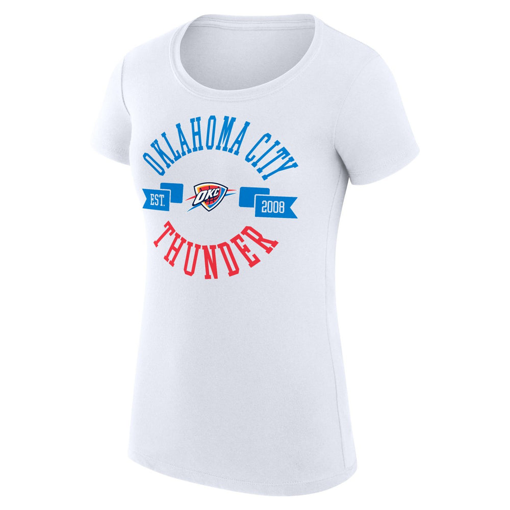 White Oklahoma City Thunder G-III 4Her by Carl Banks Women's Super-Slim Fit Lightweight Large City Logo T-Shirt | NBA