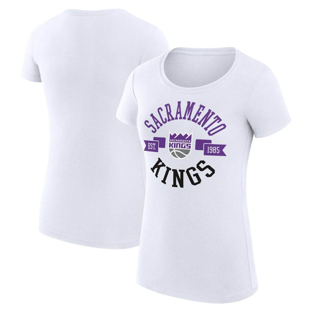 White Sacramento Kings G-III 4Her by Carl Banks Women's Super-Slim Fit Lightweight Large City Logo T-Shirt | NBA