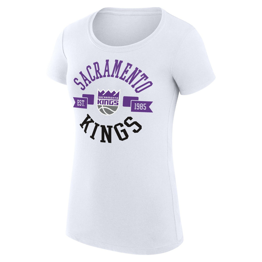 White Sacramento Kings G-III 4Her by Carl Banks Women's Super-Slim Fit Lightweight Large City Logo T-Shirt | NBA
