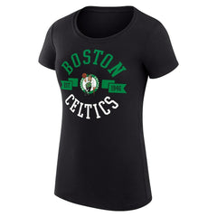 Black Boston Celtics G-III 4Her by Carl Banks Women's Super-Slim Fit Lightweight Large City Logo T-Shirt | NBA