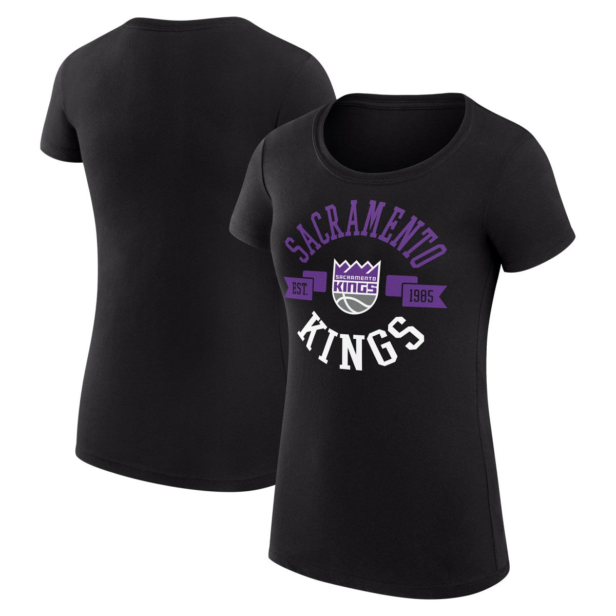 Black Sacramento Kings G-III 4Her by Carl Banks Women's Super-Slim Fit Lightweight Large City Logo T-Shirt | NBA