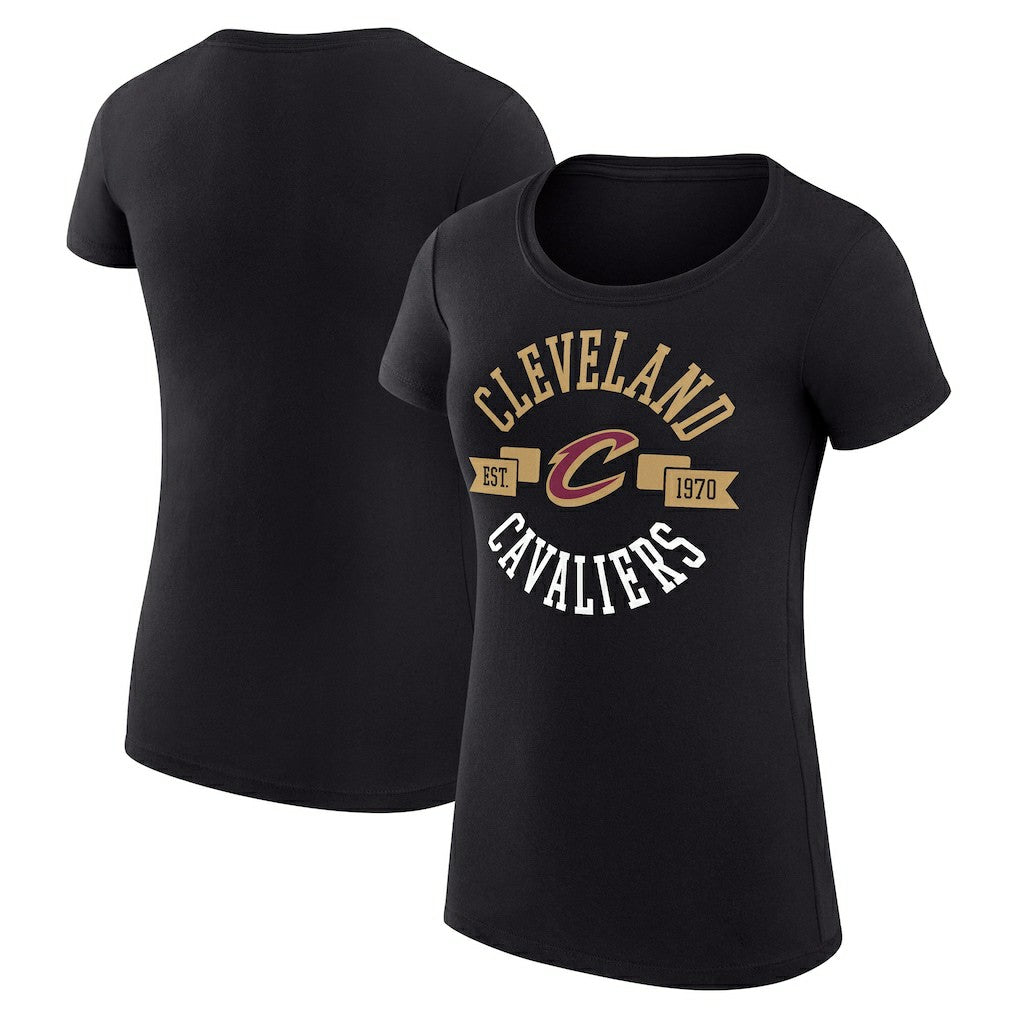 Black Cleveland Cavaliers G-III 4Her by Carl Banks Women's Super-Slim Fit Lightweight Large City Logo T-Shirt sale | NBA
