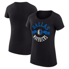 Black Dallas Mavericks G-III 4Her by Carl Banks Women's Super-Slim Fit Lightweight Large City Logo T-Shirt sale | NBA