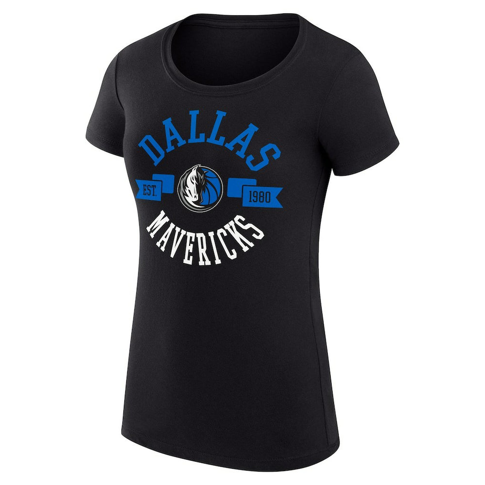 Black Dallas Mavericks G-III 4Her by Carl Banks Women's Super-Slim Fit Lightweight Large City Logo T-Shirt sale | NBA