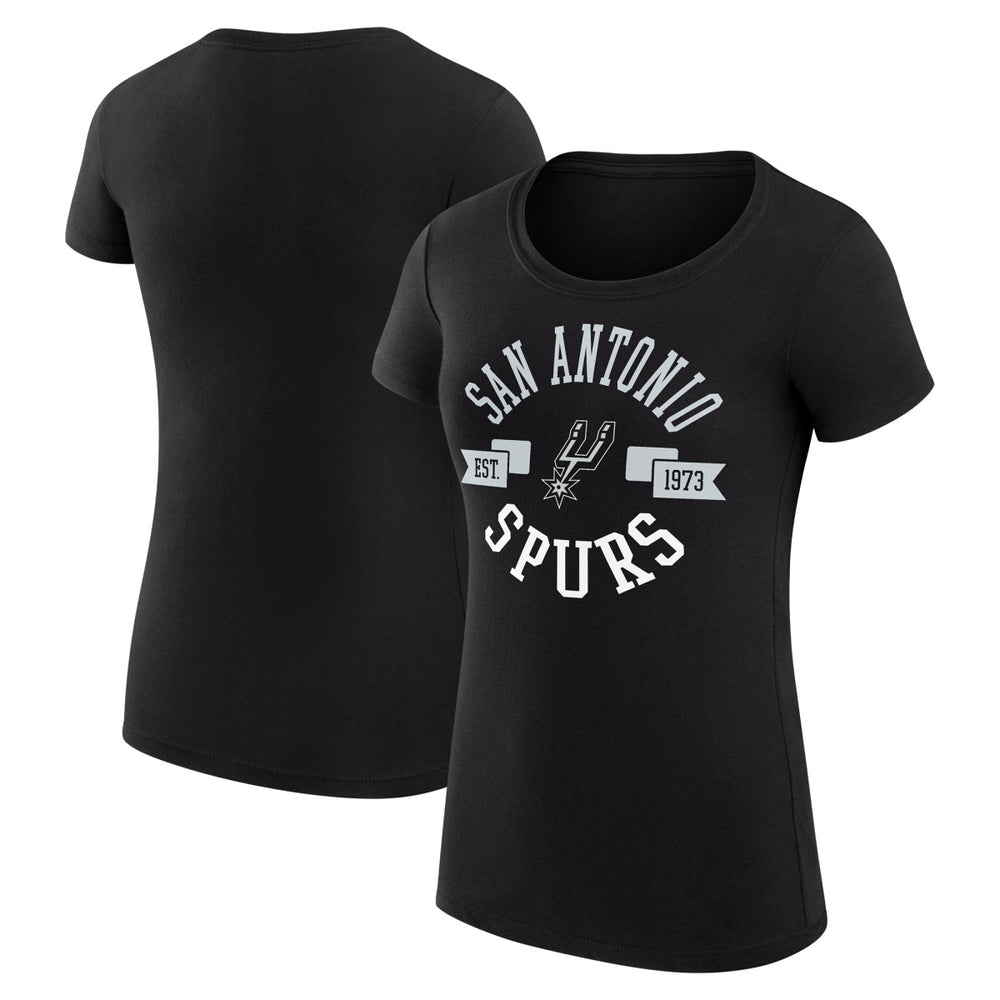 Black San Antonio Spurs G-III 4Her by Carl Banks Women's Super-Slim Fit Lightweight Large City Logo T-Shirt | NBA