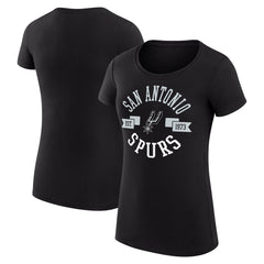 Black San Antonio Spurs G-III 4Her by Carl Banks Women's Super-Slim Fit Lightweight Large City Logo T-Shirt | NBA