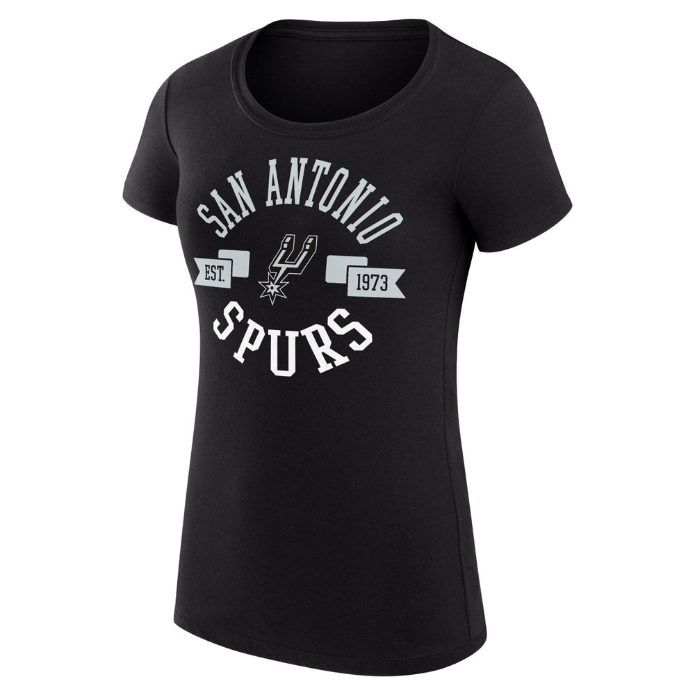 Black San Antonio Spurs G-III 4Her by Carl Banks Women's Super-Slim Fit Lightweight Large City Logo T-Shirt | NBA