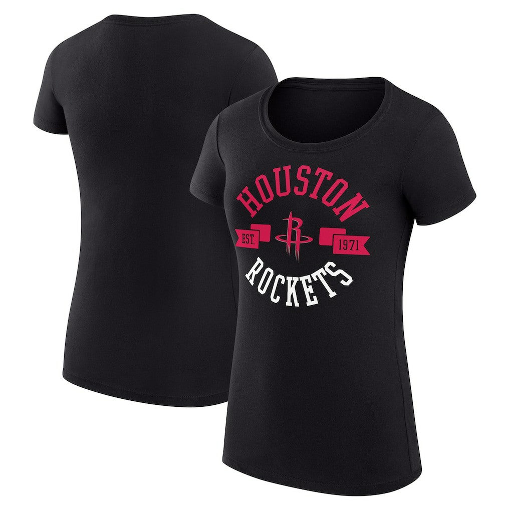 Black Houston Rockets G-III 4Her by Carl Banks Women's Super-Slim Fit Lightweight Large City Logo T-Shirt | NBA