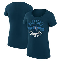 Navy Minnesota Timberwolves G-III 4Her by Carl Banks Women's Super-Slim Fit Lightweight Large City Logo T-Shirt | NBA