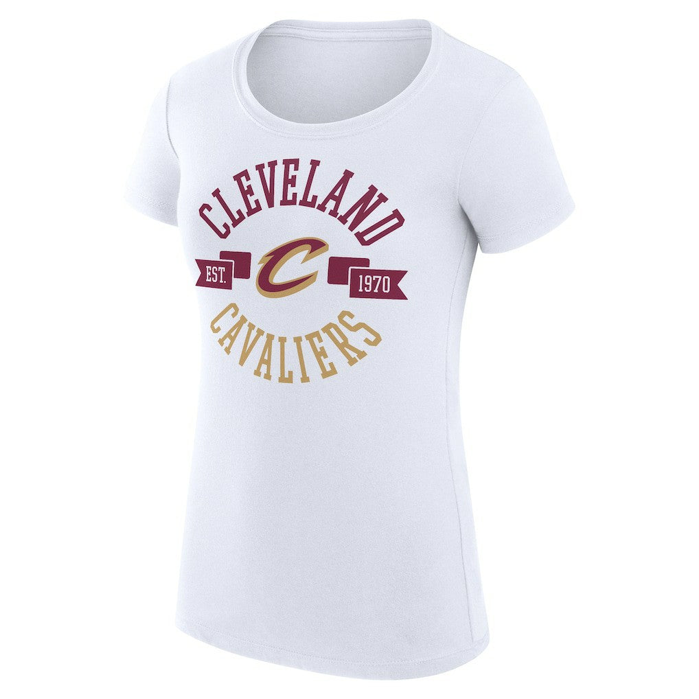 White Cleveland Cavaliers G-III 4Her by Carl Banks Women's Super-Slim Fit Lightweight Large City Logo T-Shirt | NBA