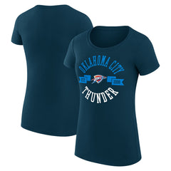 Navy Oklahoma City Thunder G-III 4Her by Carl Banks Women's Super-Slim Fit Lightweight Large City Logo T-Shirt | NBA