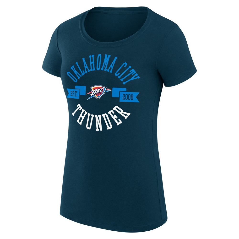 Navy Oklahoma City Thunder G-III 4Her by Carl Banks Women's Super-Slim Fit Lightweight Large City Logo T-Shirt | NBA