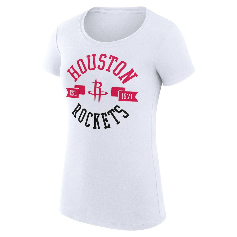 White Houston Rockets G-III 4Her by Carl Banks Women's Super-Slim Fit Lightweight Large City Logo T-Shirt | NBA