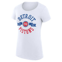 White Detroit Pistons G-III 4Her by Carl Banks Women's Super-Slim Fit Lightweight Large City Logo T-Shirt sale | NBA