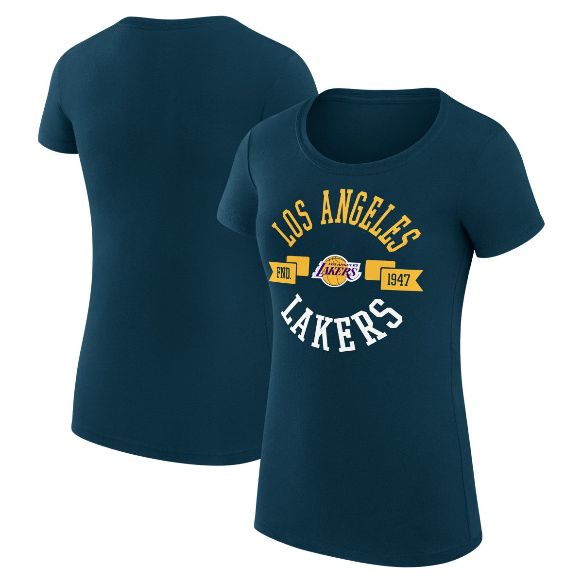 Purple Los Angeles Lakers G-III 4Her by Carl Banks Women's Super-Slim Fit Lightweight Large City Logo T-Shirt | NBA