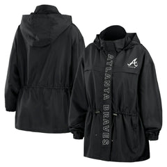 Atlanta Braves WEAR by Erin Andrews Women's Full-Zip Windbreaker Hoodie Jacket - MLB Jackets