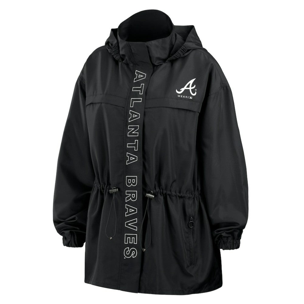 Atlanta Braves WEAR by Erin Andrews Women's Full-Zip Windbreaker Hoodie Jacket - MLB Jackets