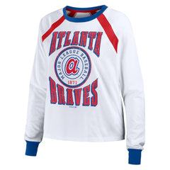 Atlanta Braves WEAR by Erin Andrews Women's Raglan Long Sleeve T-Shirt - MLB T-shirts