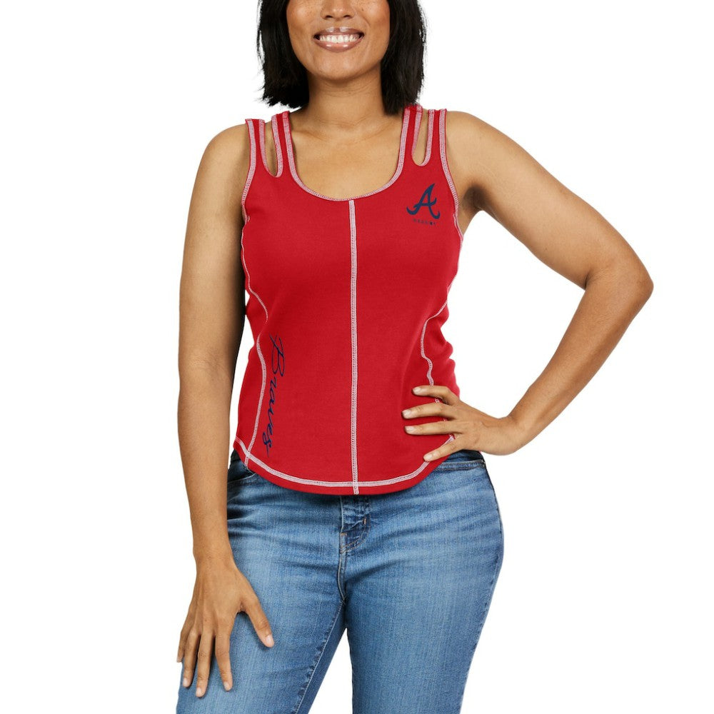 Atlanta Braves WEAR by Erin Andrews Women's Contrast Stitch Tank Top - MLB Tanks